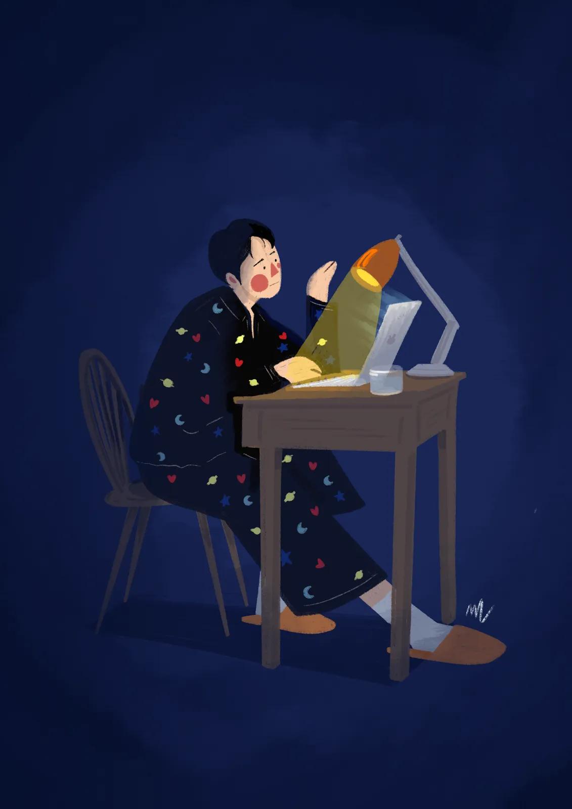 Overtime thinker — 르 프티 무슈 일러스트