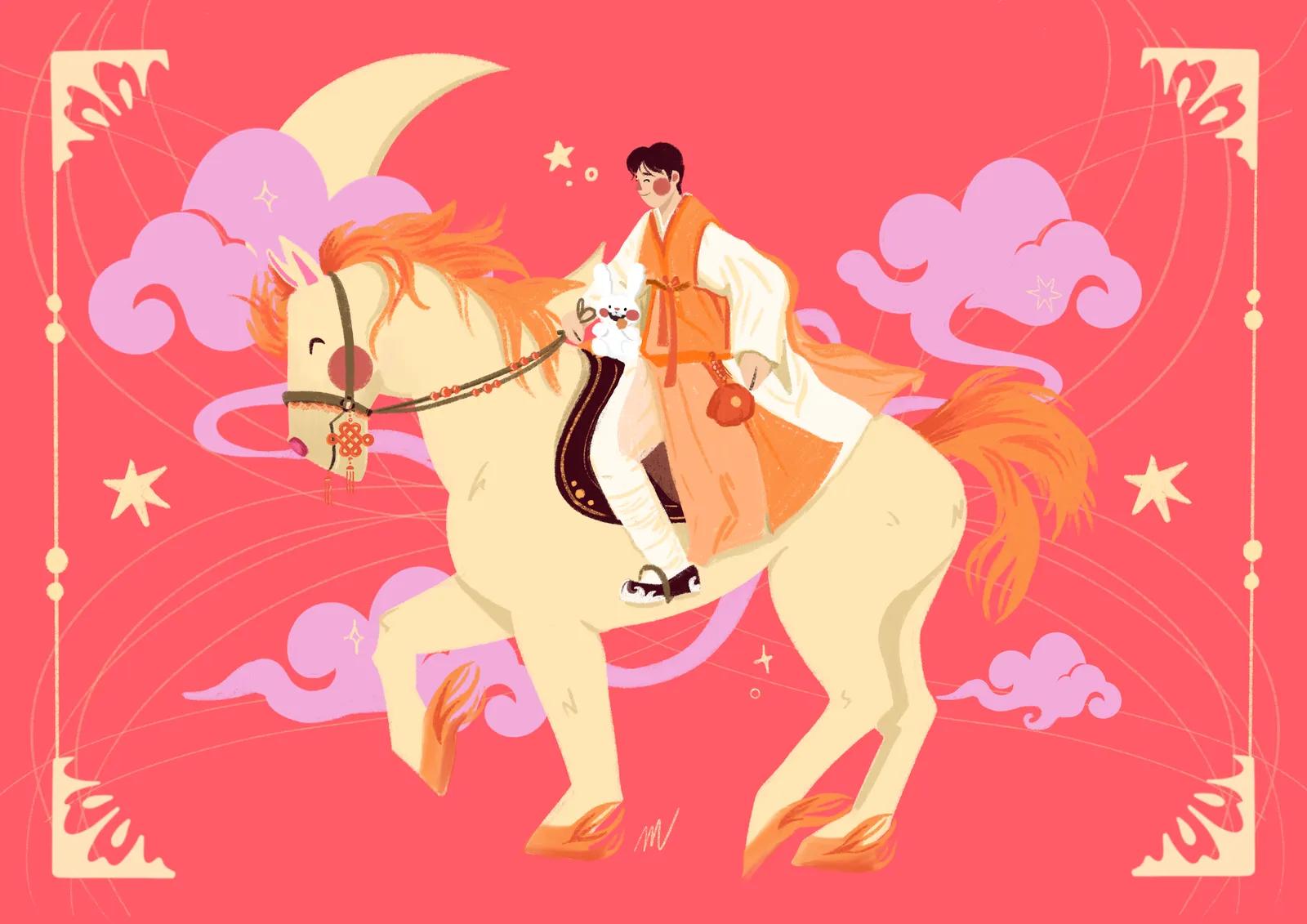 Année du cheval de feu — 르 프티 무슈 일러스트