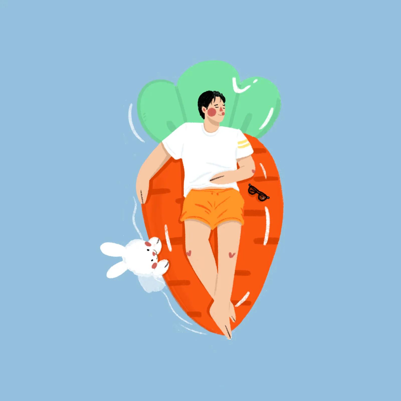 Bouée Carotte — 르 프티 무슈 일러스트