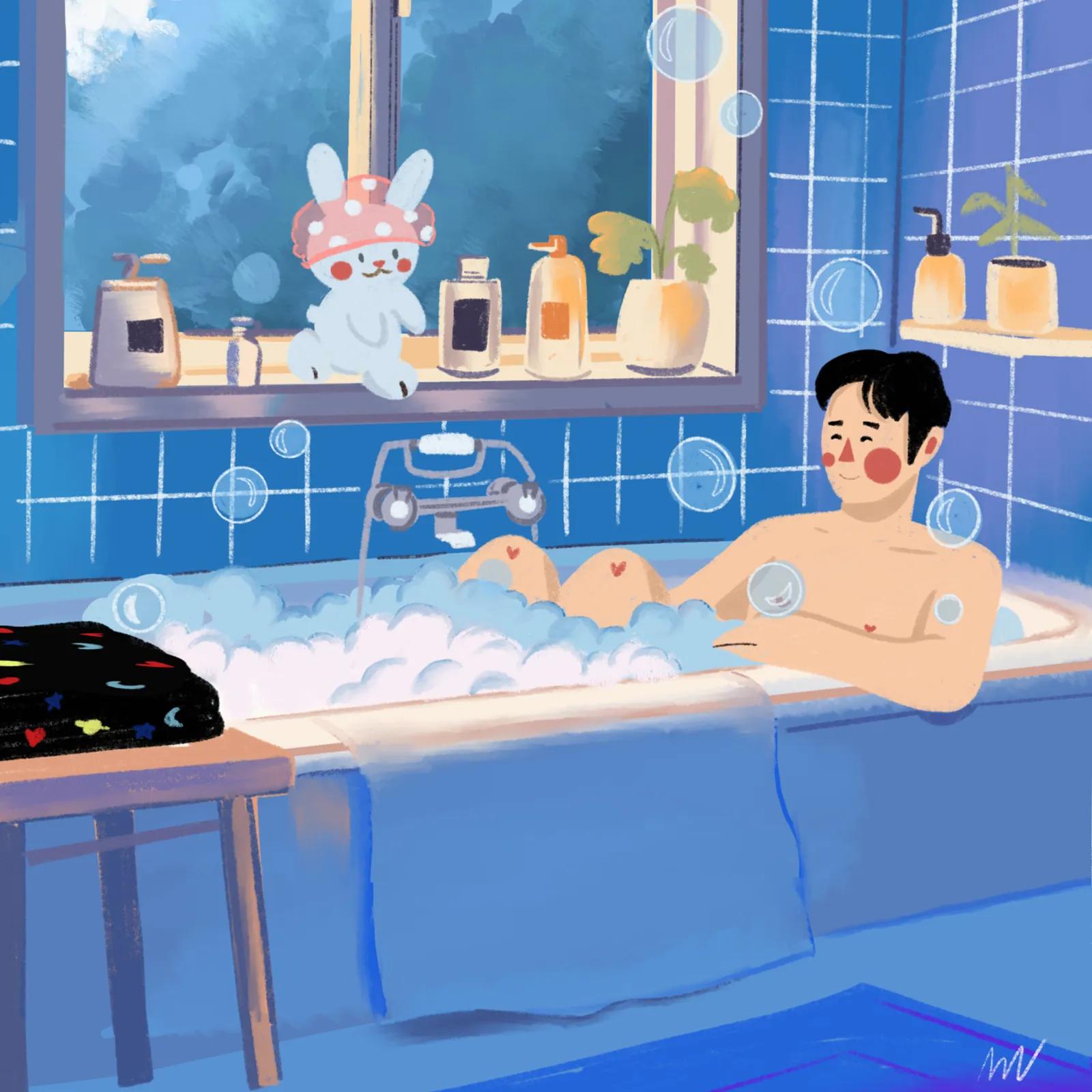 L'heure du bain — 르 프티 무슈 일러스트