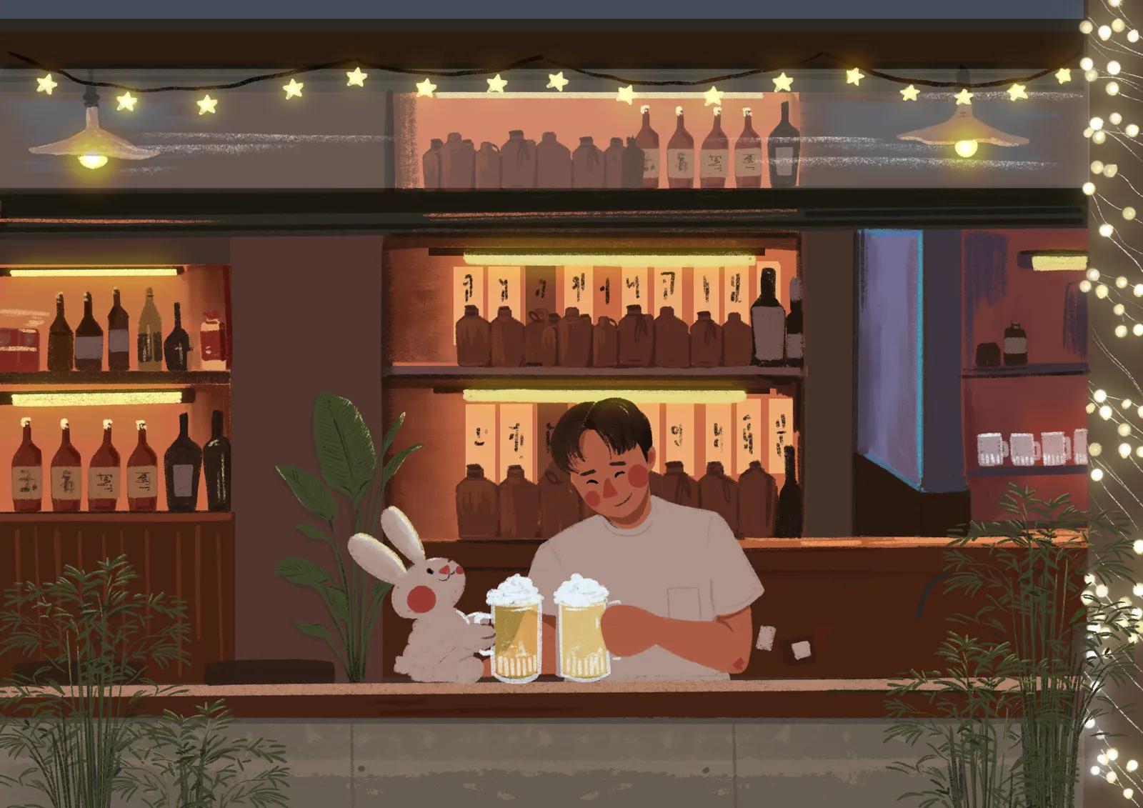 Carte Postale "Le bar du vendredi"