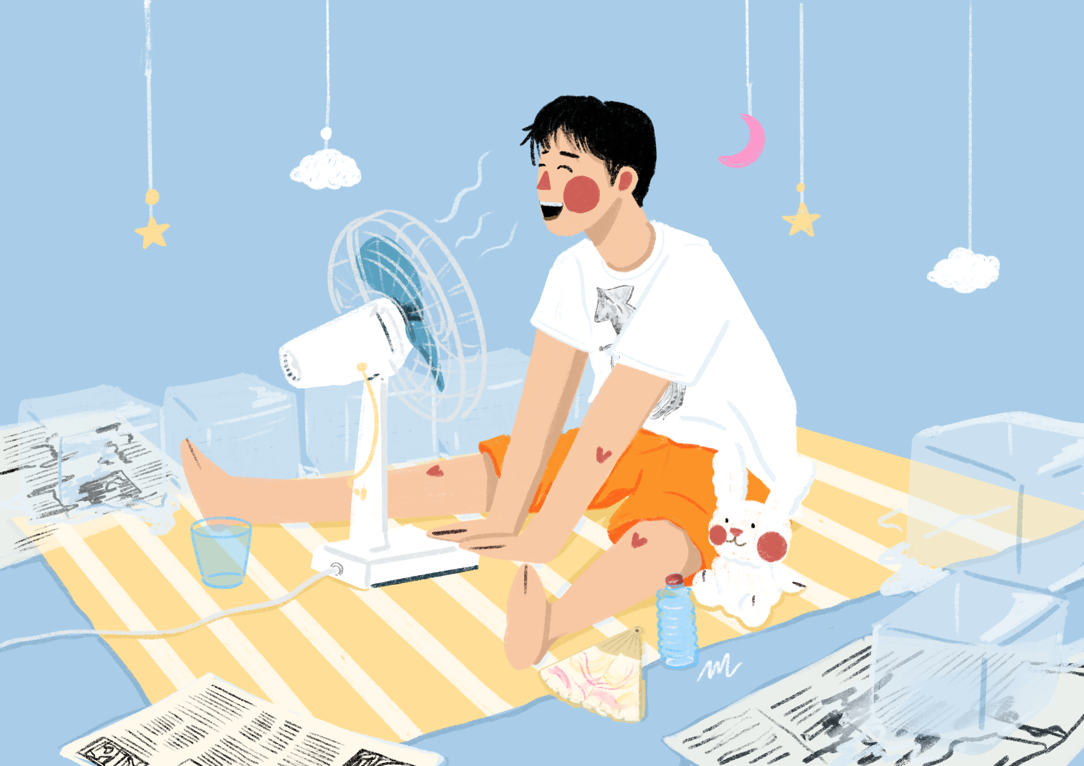 Combattre la canicule — 르 프티 무슈 일러스트