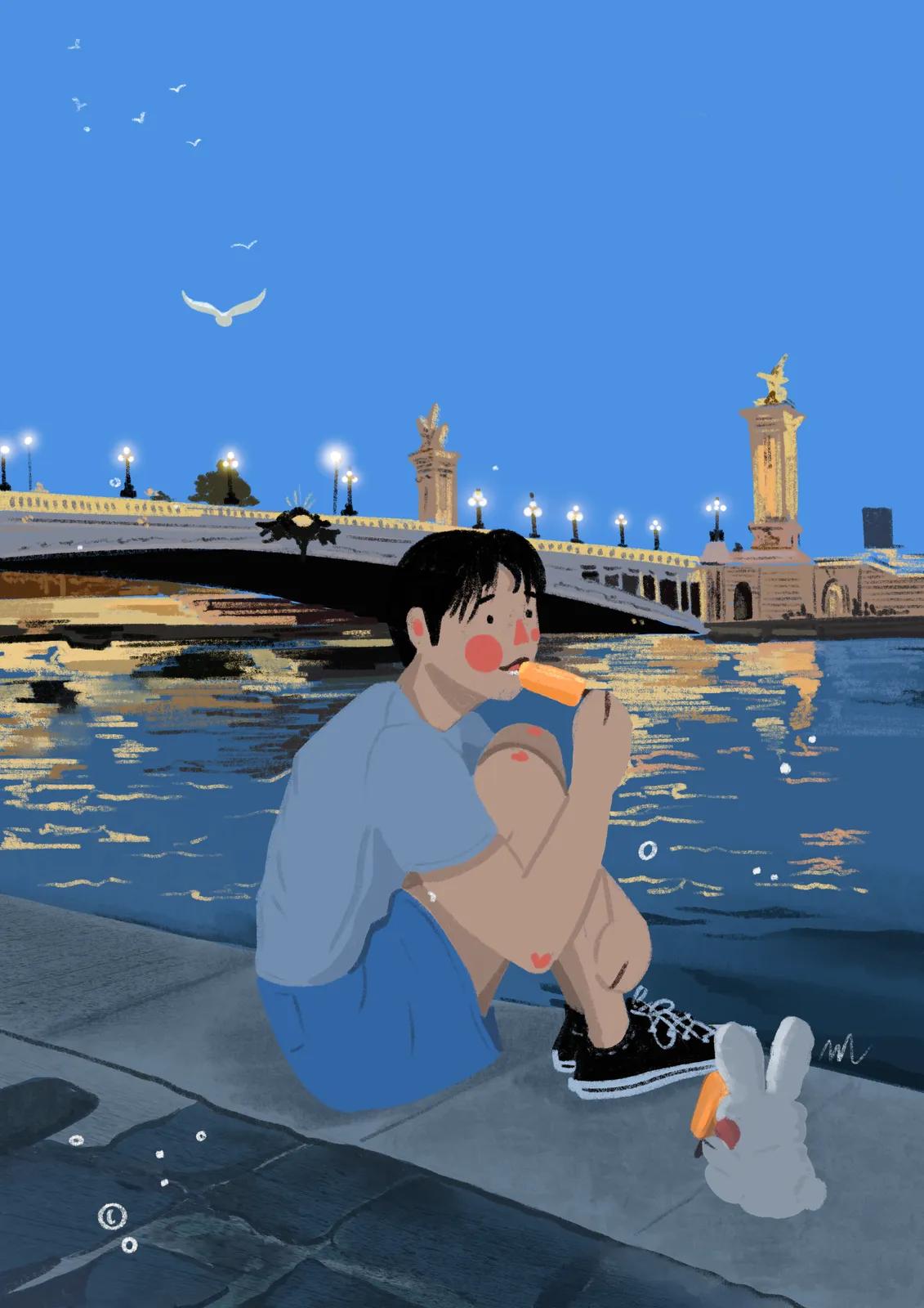La glace sur les quais de Seine — 르 프티 무슈 일러스트