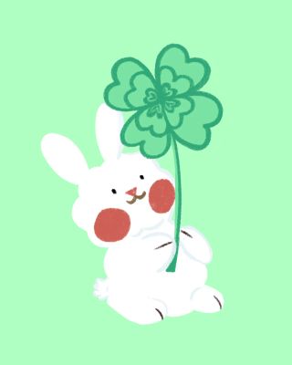 sticker lapin trefle