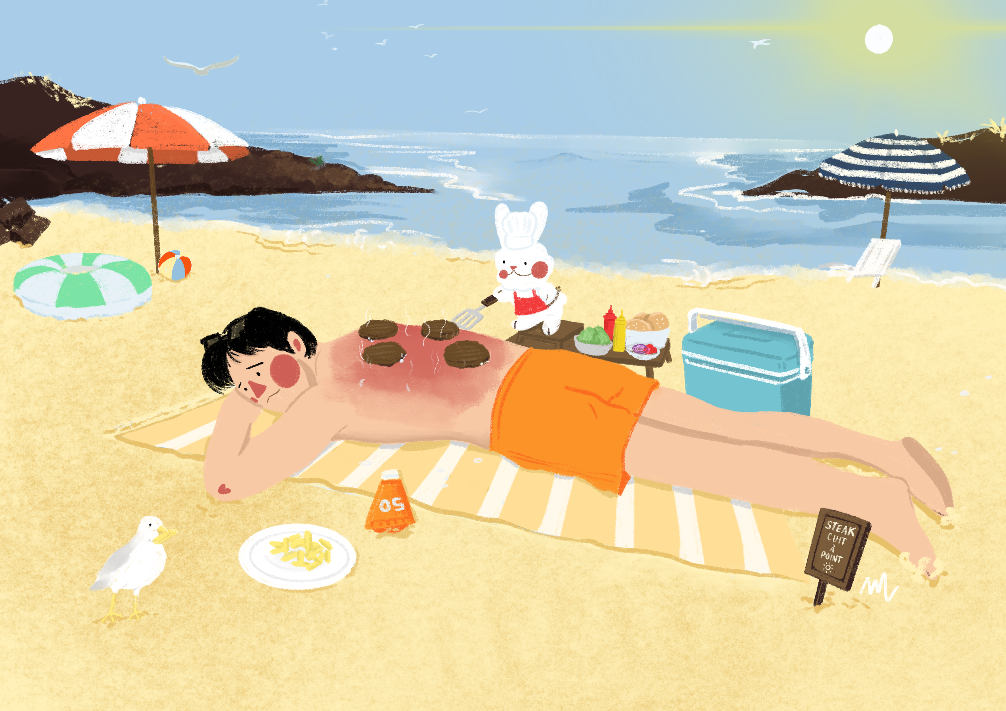 Un mini chef à la plage — 르 프티 무슈 일러스트