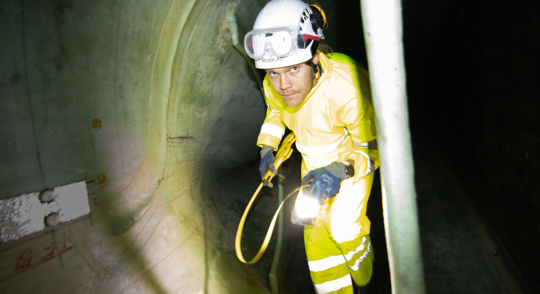 Johannes Peace from Reverlast inside the root part of wind turbine blade