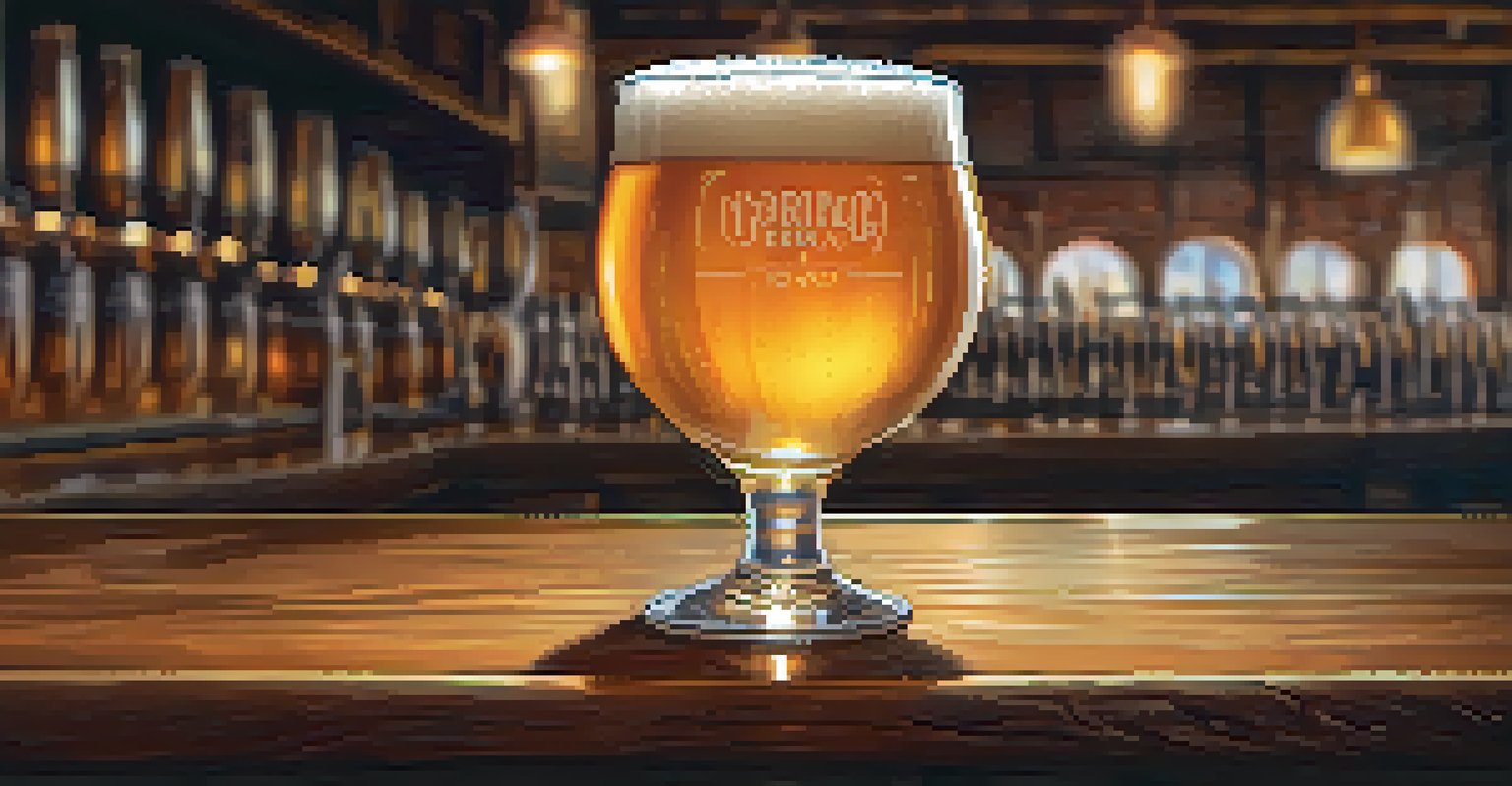 A close-up of a pint of hoppy IPA on a wooden bar, showcasing its golden color and frothy head, with brewing equipment in the background.