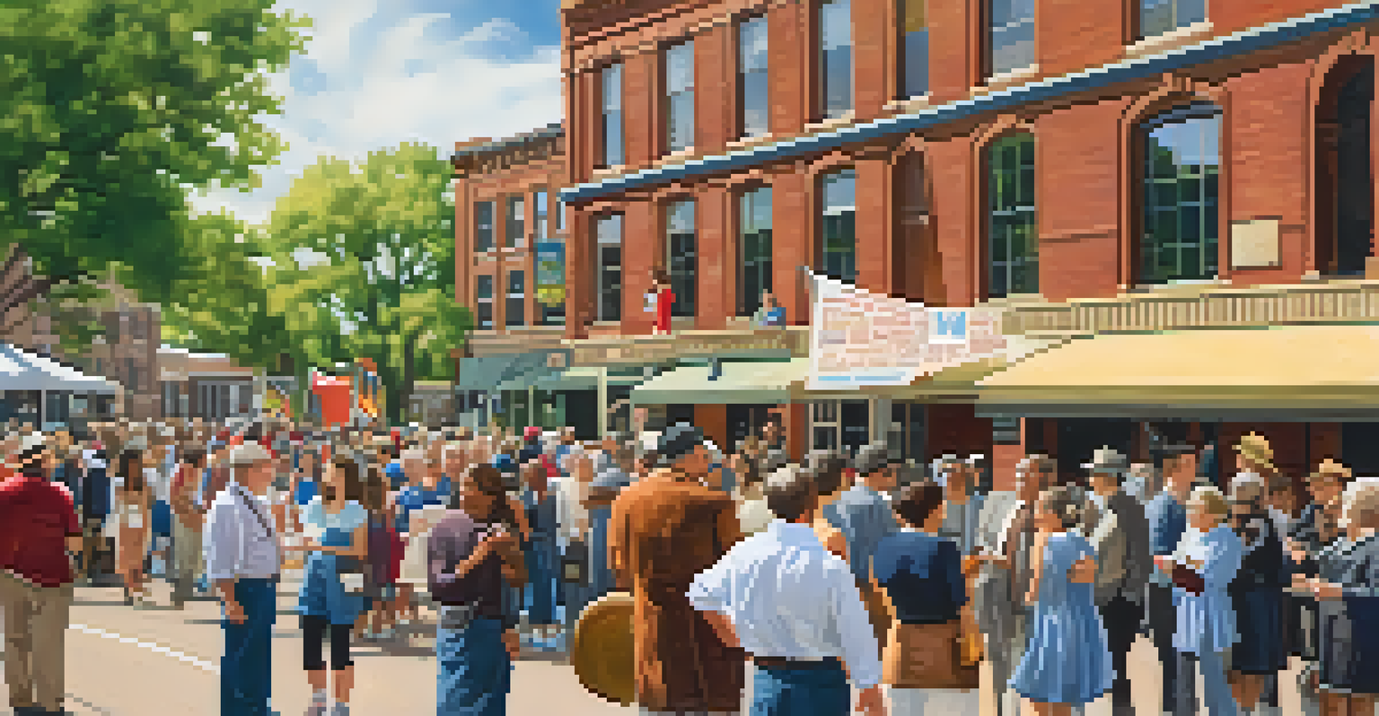 A guided walking tour event by the Denver Historical Society with participants and a historian.