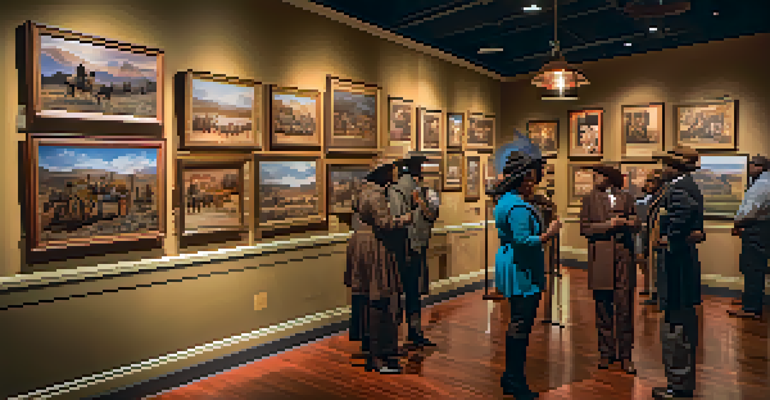 Inside the Black American West Museum with visitors exploring exhibits about African American history.