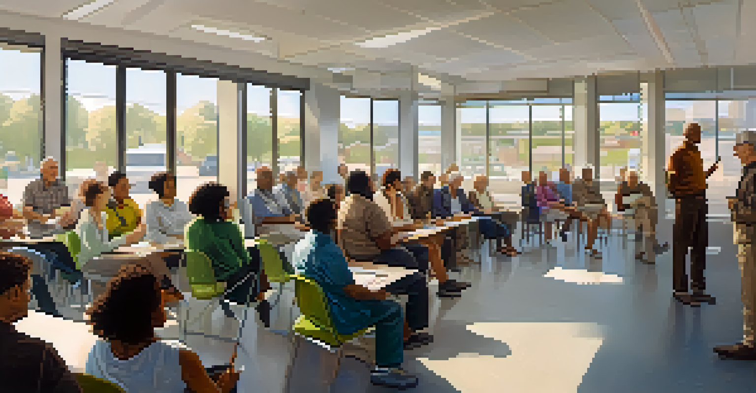 A community meeting about public transportation in Denver with residents discussing feedback and ideas.