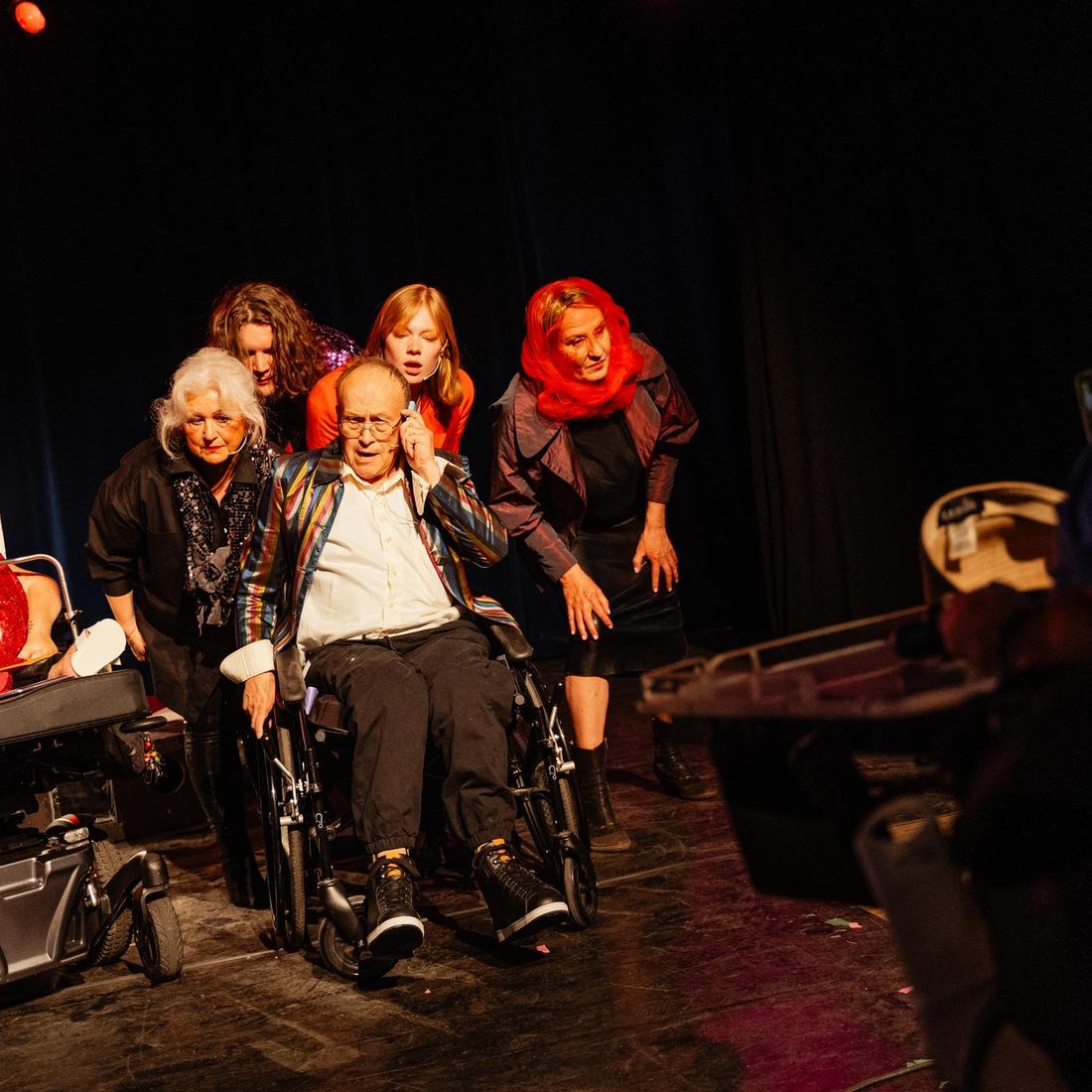 Photo of a performance by Speels Collectief at Hoogte80 Festival in Arnhem, with two players in wheelchairs