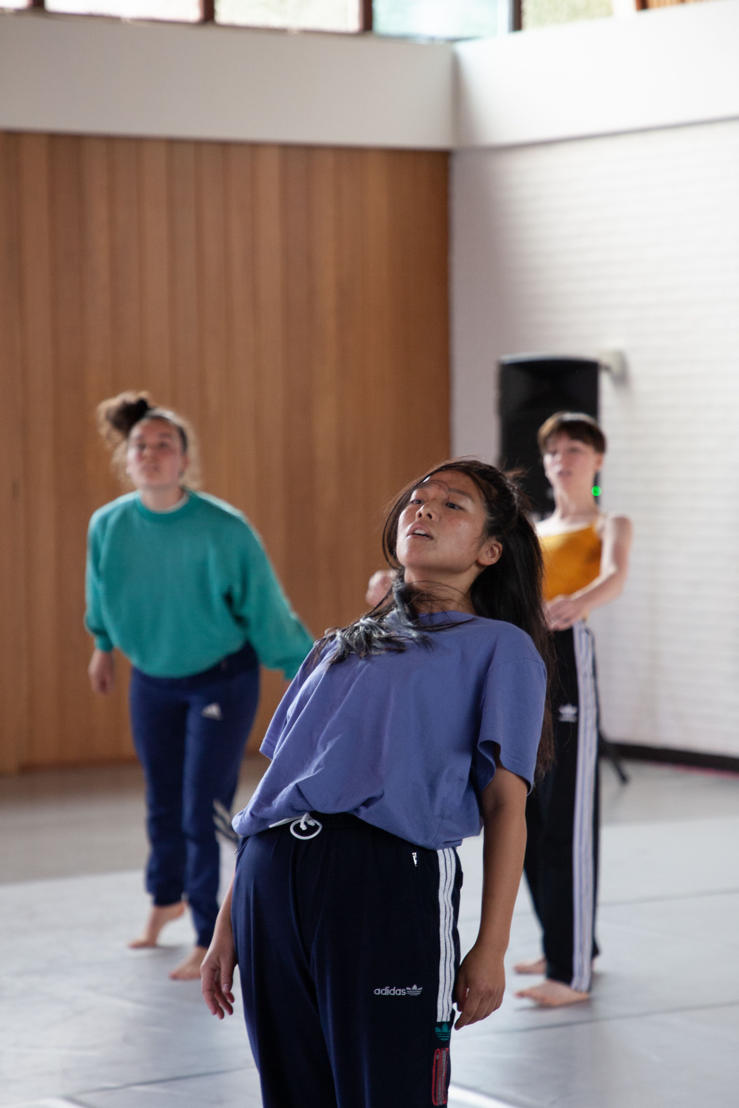Een dansen is aan het repeteren