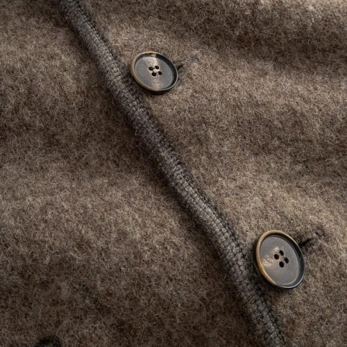 Jacket wool fabric button macro photography — menswear GoPackshot