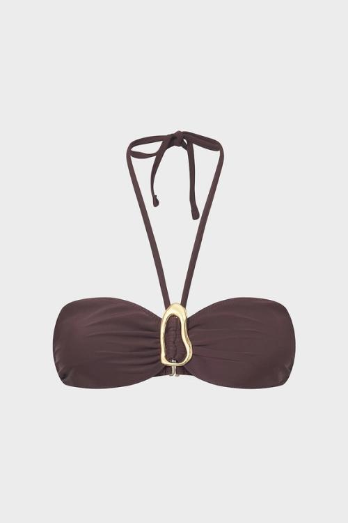 Bikini top packshot on gray background — swimwear product GoPackshot studio