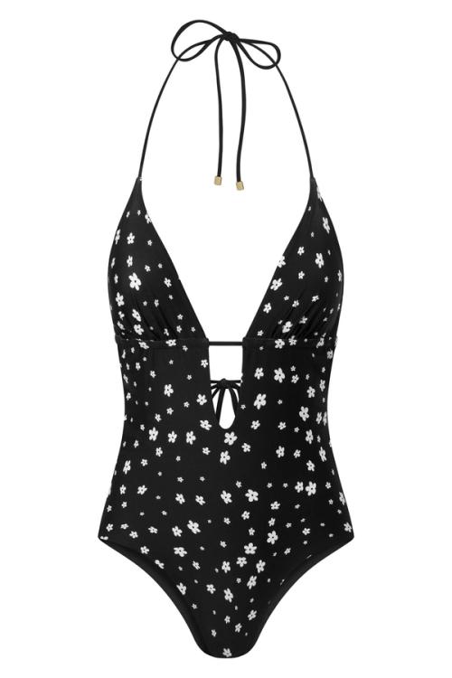 One-piece swimsuit packshot on gray background — swimwear GoPackshot studio