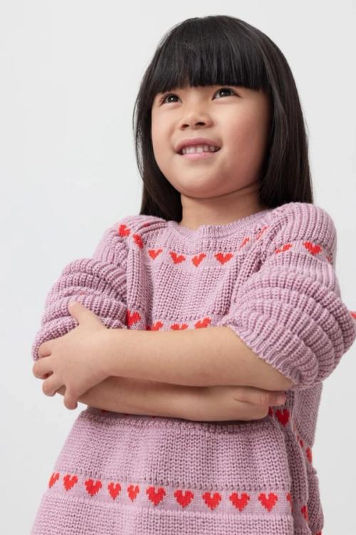 Kids sweater on-model photography in studio — childrenswear ecommerce GoPackshot