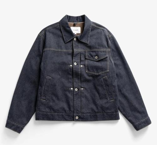 Denim jacket premium flat-lay — studio packshot GoPackshot