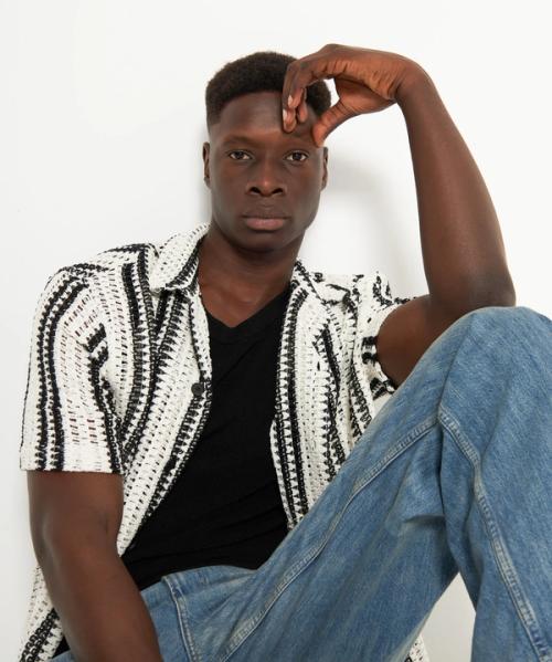 Shirt on-model lifestyle photography in studio — menswear GoPackshot