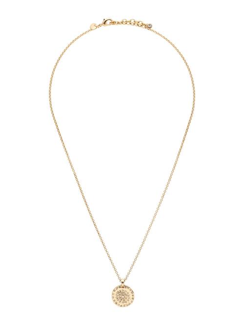 Gold pendant necklace packshot laid flat — jewellery ecommerce photography GoPackshot