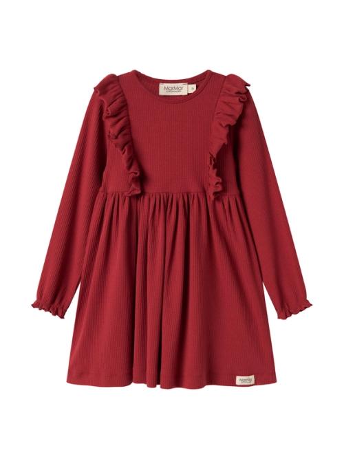 Kids ruffle dress packshot on white background — childrenswear ecommerce GoPackshot