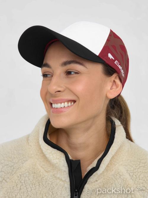 Cap on-model female portrait for accessories ecommerce