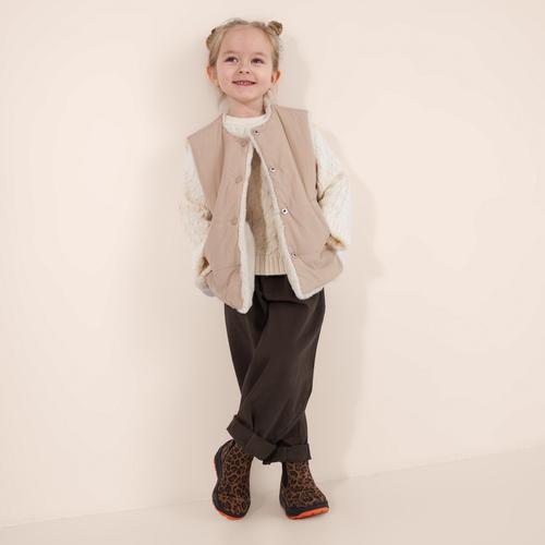 Kids leopard print boots on-model photography — footwear ecommerce GoPackshot