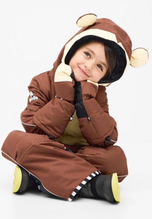 Kids snowsuit on-model photography in studio — childrenswear ecommerce GoPackshot