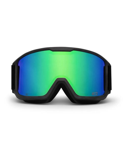 Goggles front-view packshot with mirror lens — sport eyewear photography GoPackshot