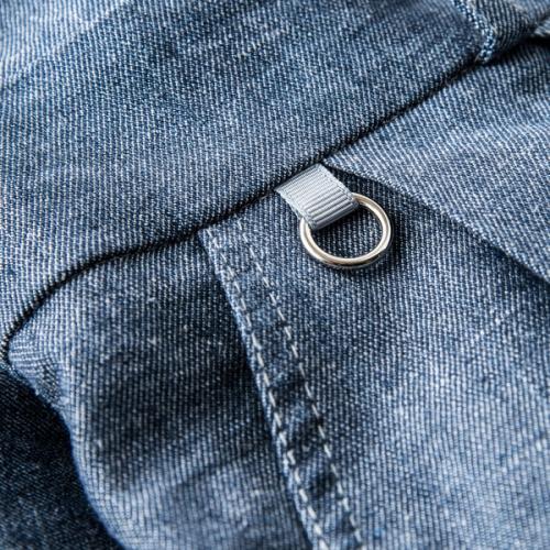 Pants denim D-ring hardware detail macro — menswear GoPackshot