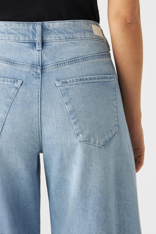 Jeans back pocket close-up on model — denim photography GoPackshot