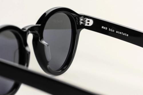 Sunglasses hinge and temple detail macro — eyewear product photography GoPackshot