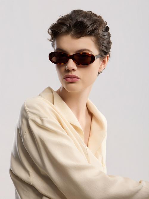Sunglasses on-model portrait photography in studio — eyewear ecommerce GoPackshot