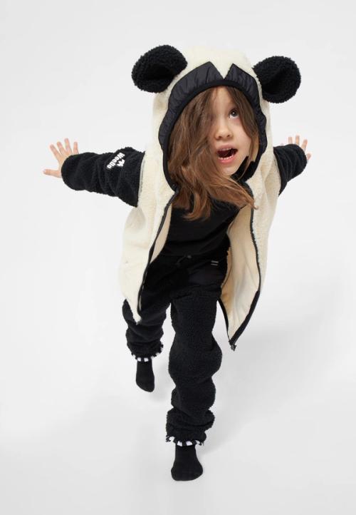 Kids snowsuit on-model photography in studio — childrenswear ecommerce GoPackshot