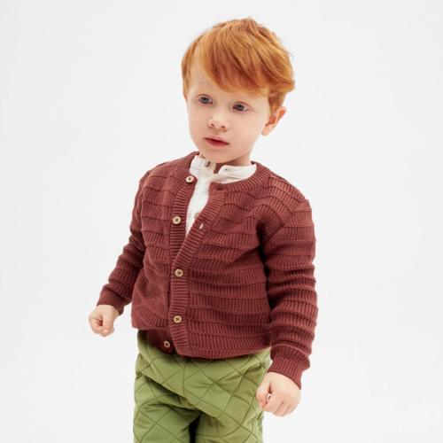 Kids cardigan outfit on-model photography in studio — childrenswear ecommerce GoPackshot