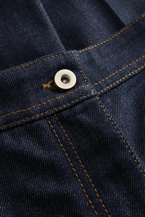 Denim jacket rivet and stitch detail — macro studio GoPackshot