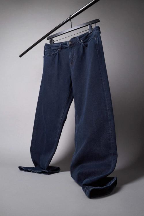 Jeans hanging packshot photography — denim studio GoPackshot