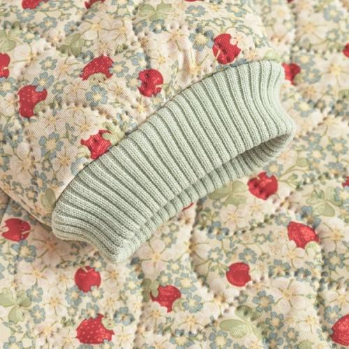 Kids quilted jacket cuff detail close-up — childrenswear studio GoPackshot