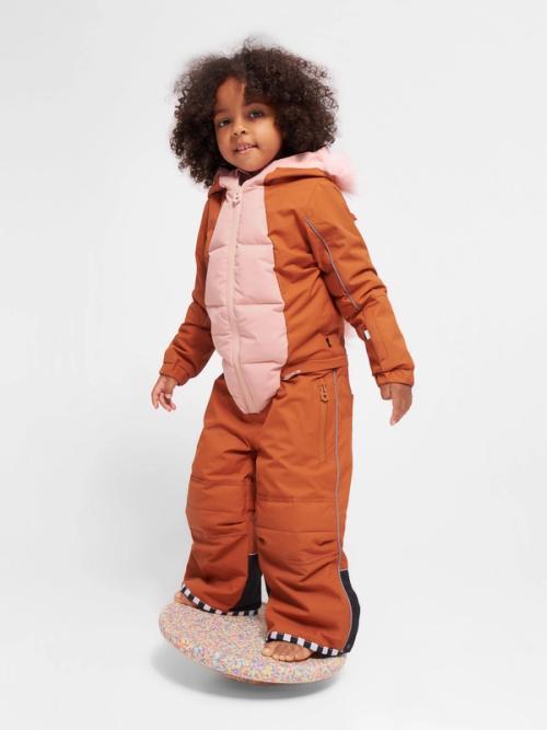 Kids snowsuit on-model photography in studio — childrenswear ecommerce GoPackshot