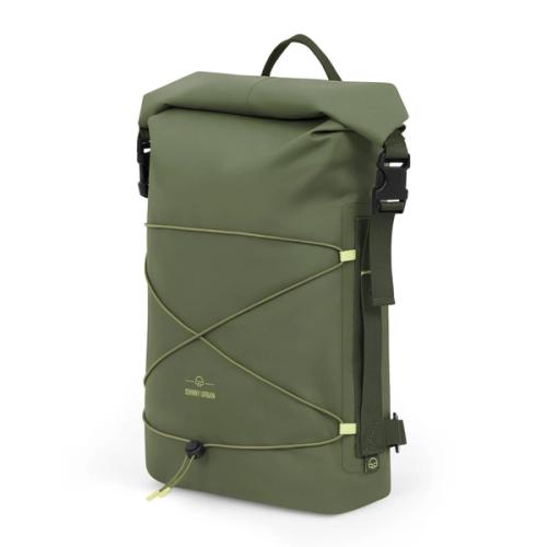 Rolltop backpack with cord system packshot — GoPackshot studio