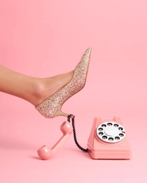 Heel creative photography with vintage props on color backdrop — GoPackshot studio