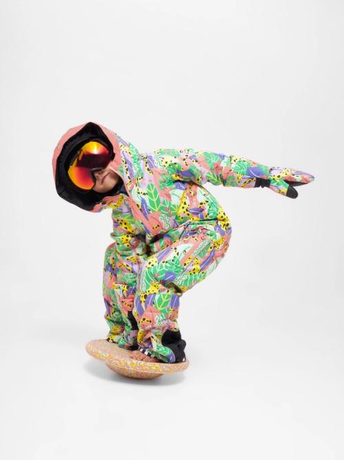 Kids snowsuit on-model photography in studio — childrenswear ecommerce GoPackshot