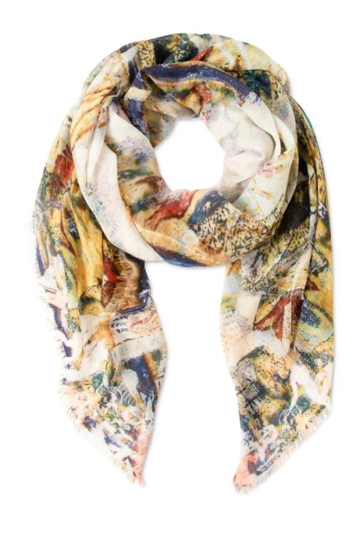 Scarf packshot draped on white background for ecommerce