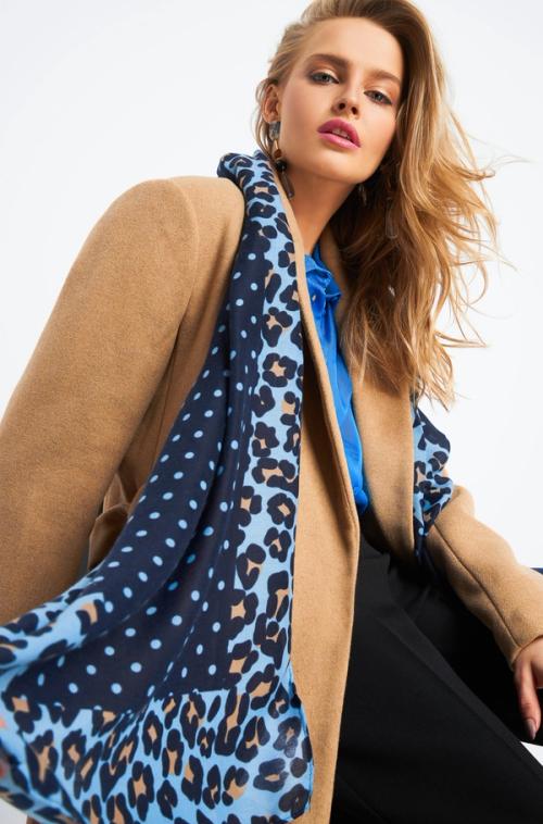 On-model scarf styling photography for fashion accessories ecommerce