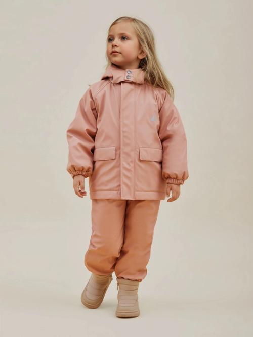Kids rain suit set on-model photography — childrenswear ecommerce GoPackshot