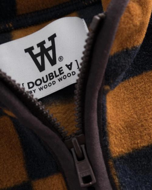 Jacket fleece stripe label detail photography — menswear GoPackshot