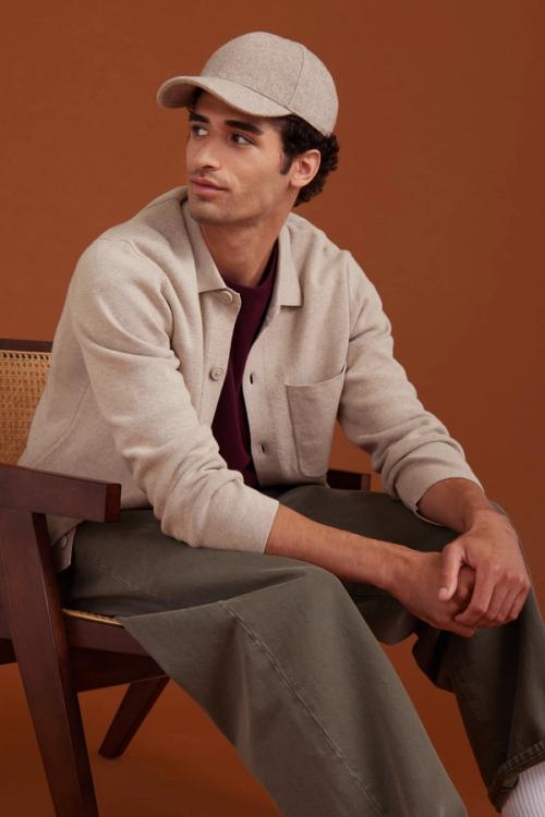 Jacket lifestyle editorial photography in studio — menswear GoPackshot