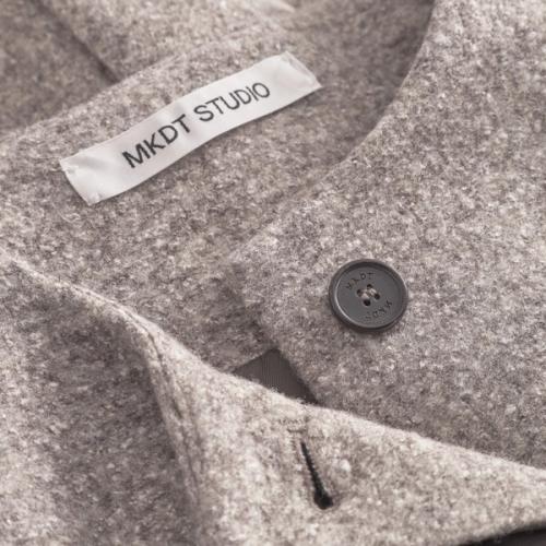 Coat collar button detail close-up photography — womenswear ecommerce GoPackshot