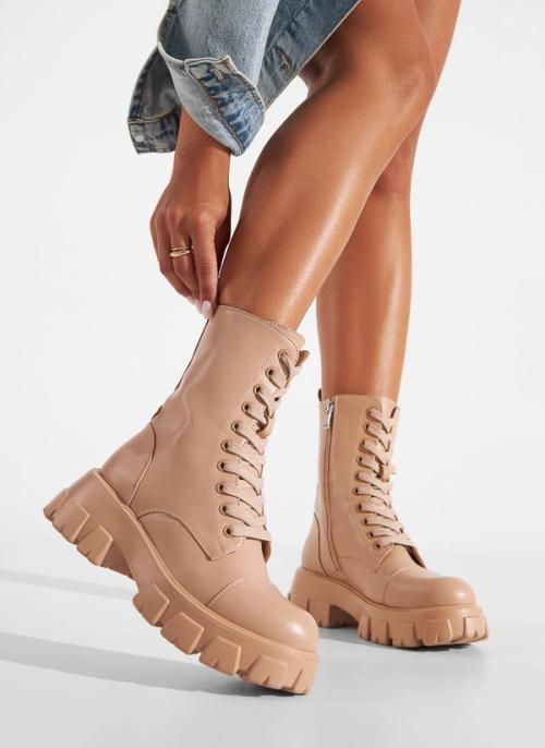 Combat boot on-model photography with street style outfit — GoPackshot studio