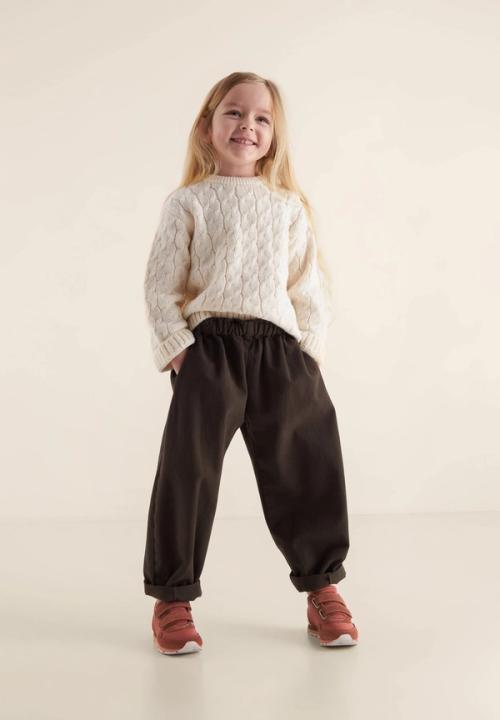 Kids cable knit sweater on-model photography — childrenswear ecommerce GoPackshot