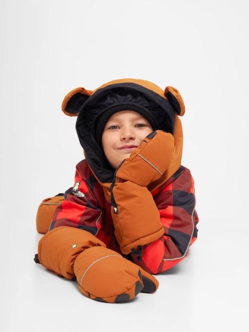 Kids winter jacket on-model photography in studio — childrenswear ecommerce GoPackshot